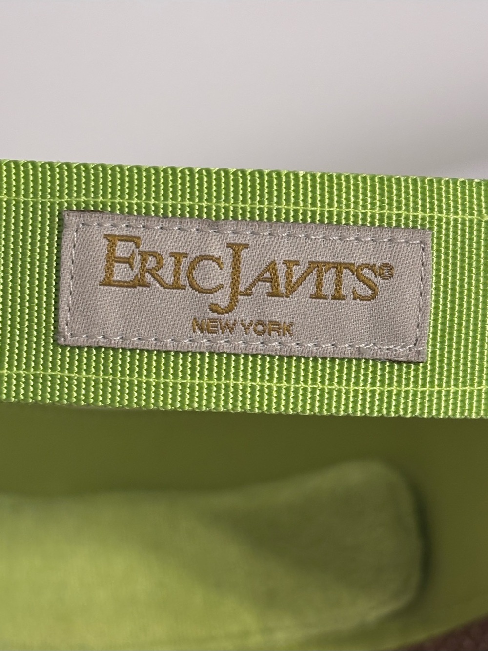ERIC JAVITS NEW YORK CHAMP VISOR LIME GREEN Squishee UPF 50 Packable Sun Hat EUC - Picture 5 of 11